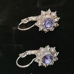 Joan Rivers Purple and Gold Earrings
